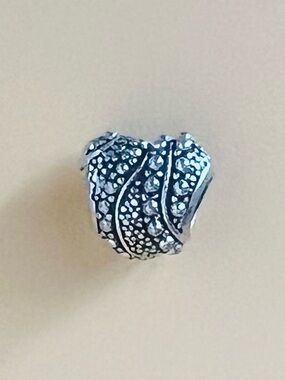 Silver plated heart bracelet charm